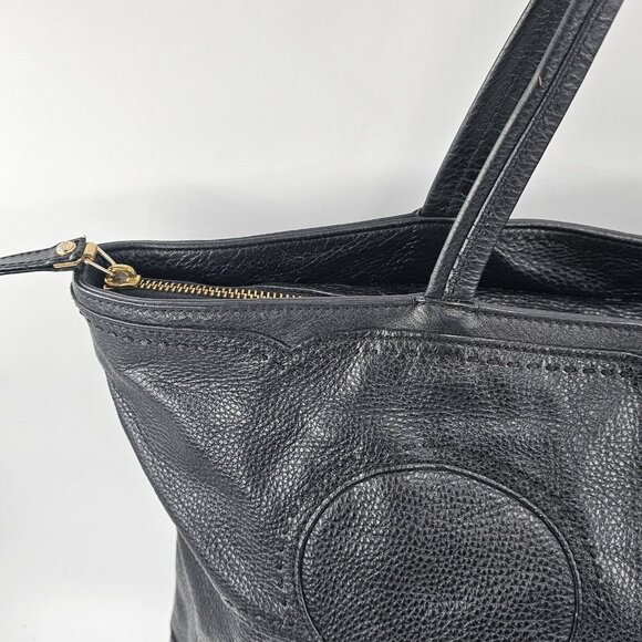 Tory Burch Amalie Slouch Leather Shoulder Tote Black Leather - Picture 14 of 16